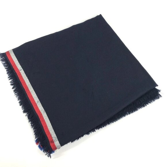 LOUIS VUITTON MP1702 LV logo Large fringe shawl scarf Stole/Shawl - Picture 4 of 15